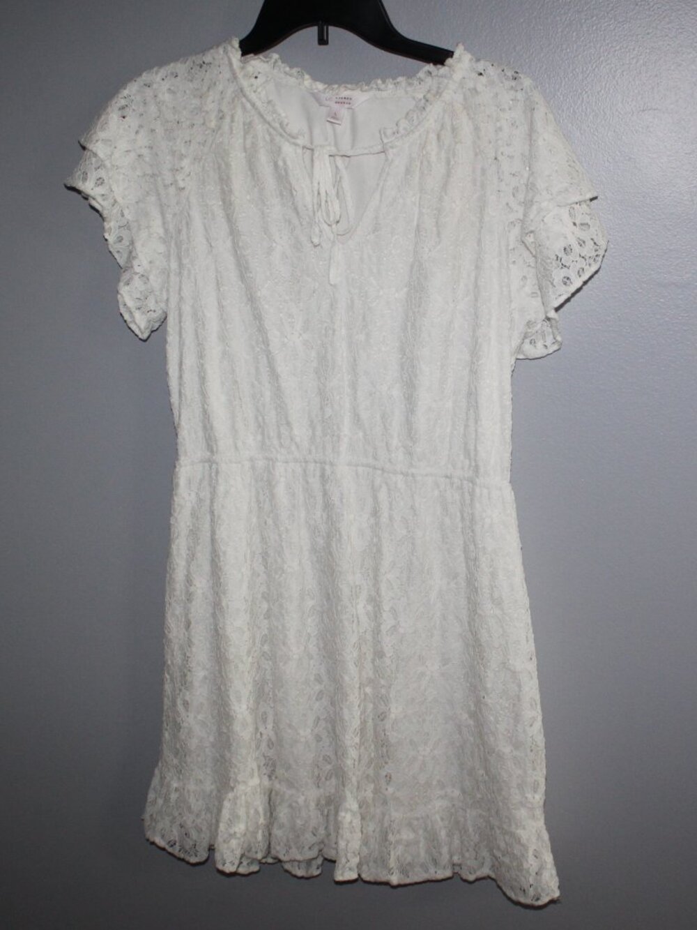 Women's White Lacy Lauren Conrad Dress - Size Large